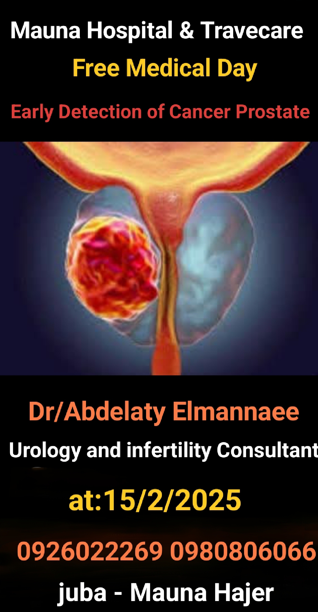 Awareness Campaign and Free Day for Early Detection of Prostate Cancer at Al-Maouna Hospital in Jub